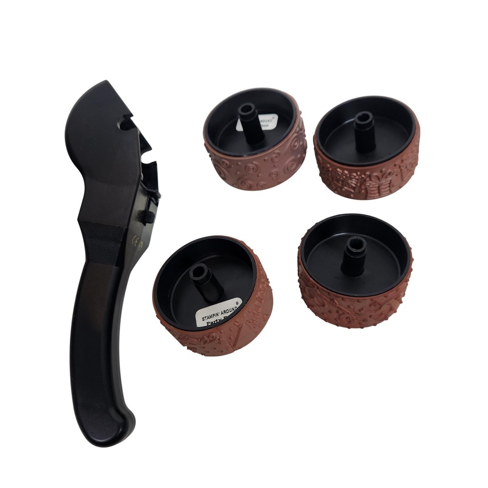 STAMPIN'‎ UP! Stampin' Around Rollagraph Border Stamp Wheels Set Rubber Brown